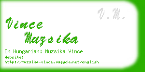 vince muzsika business card